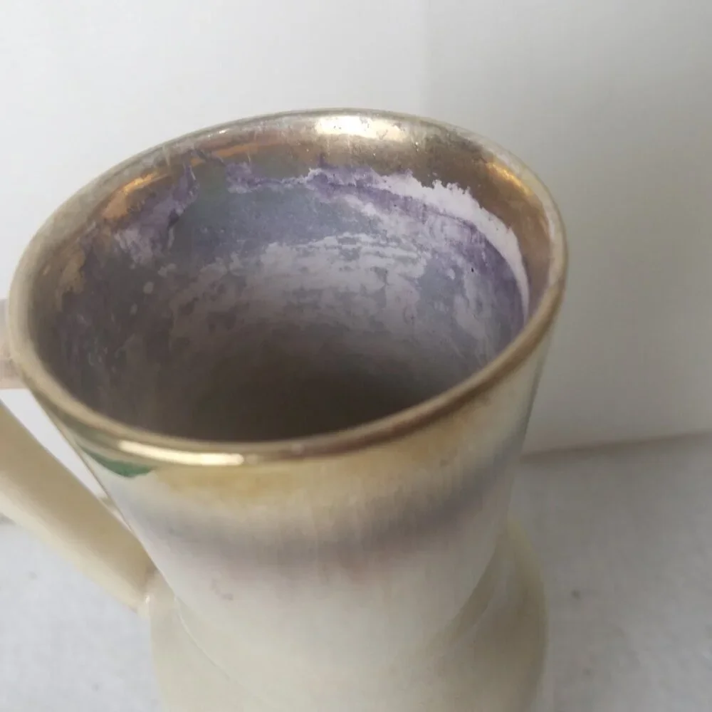 Vase W Germany Bay Keramik 60's brown orange metallic gold‎ Mid century 267 20